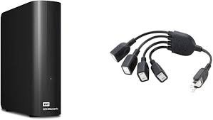 「WD 4TB外付けHDD & エレコム電源ケーブルセット」